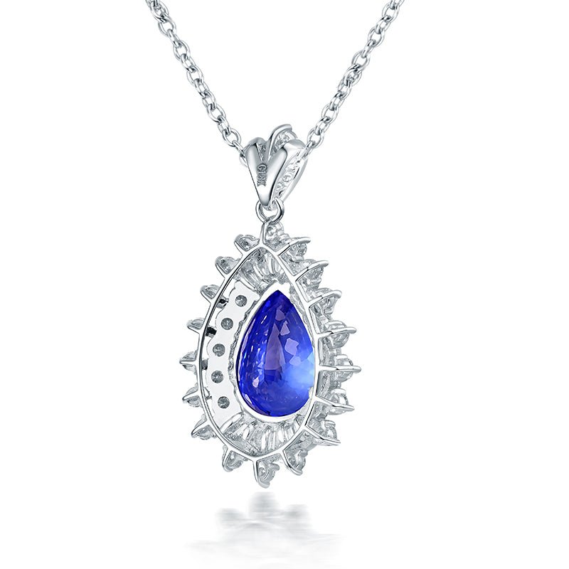 18Kt White Gold Diamond 4.14 ct Tanzanite Pendant