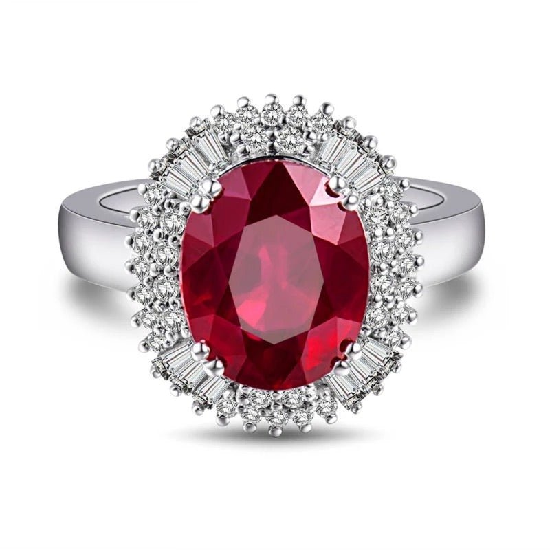 18Kt White Gold Diamond 4.75 ct Ruby Ring