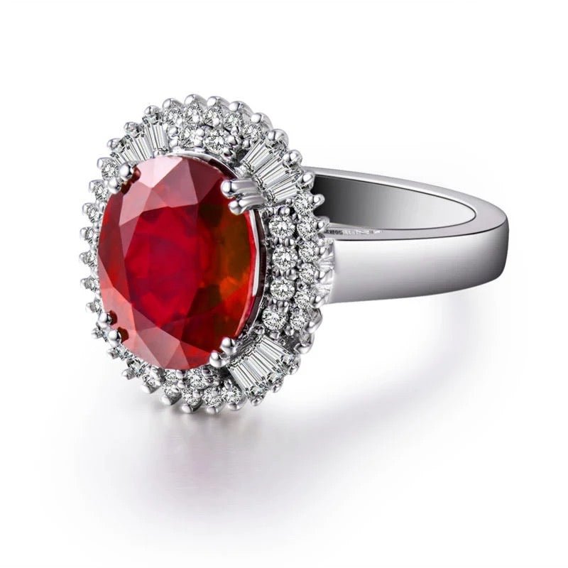 18Kt White Gold Diamond 4.75 ct Ruby Ring
