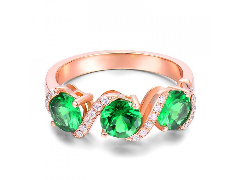 14K Rose Gold Diamond 1.63ct Tsavorite Ring