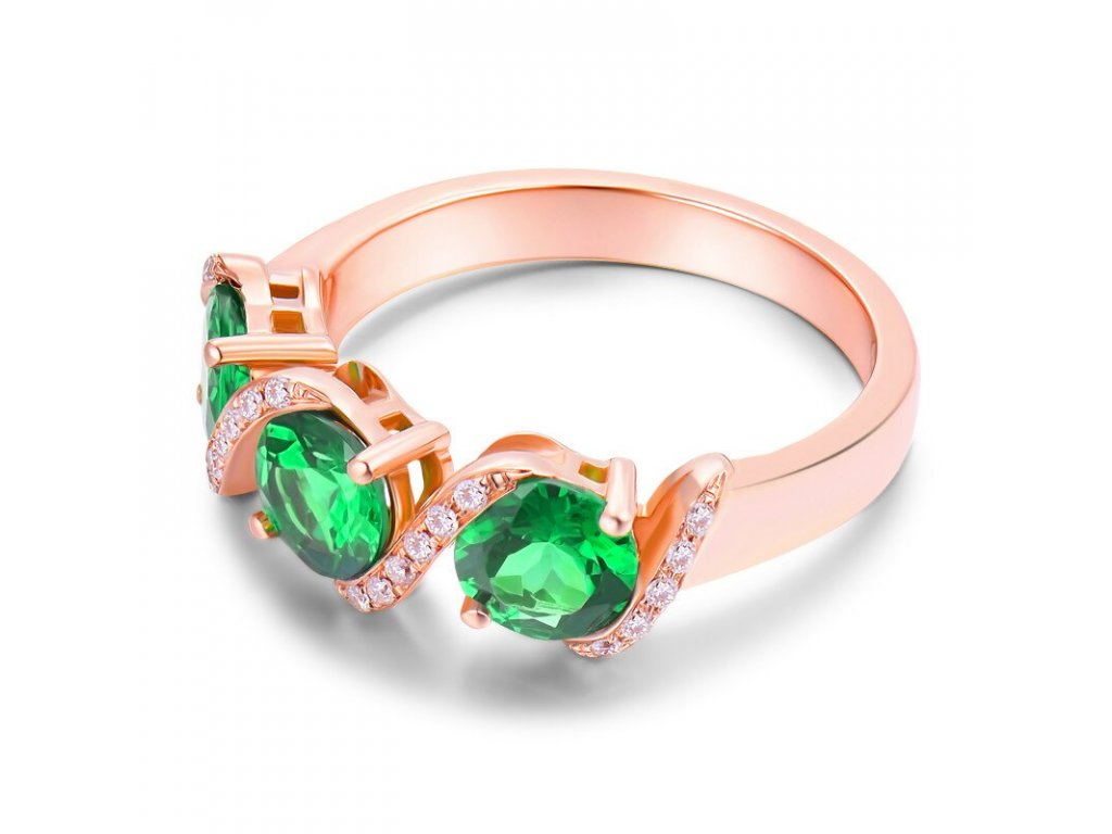 14K Rose Gold Diamond 1.63ct Tsavorite Ring