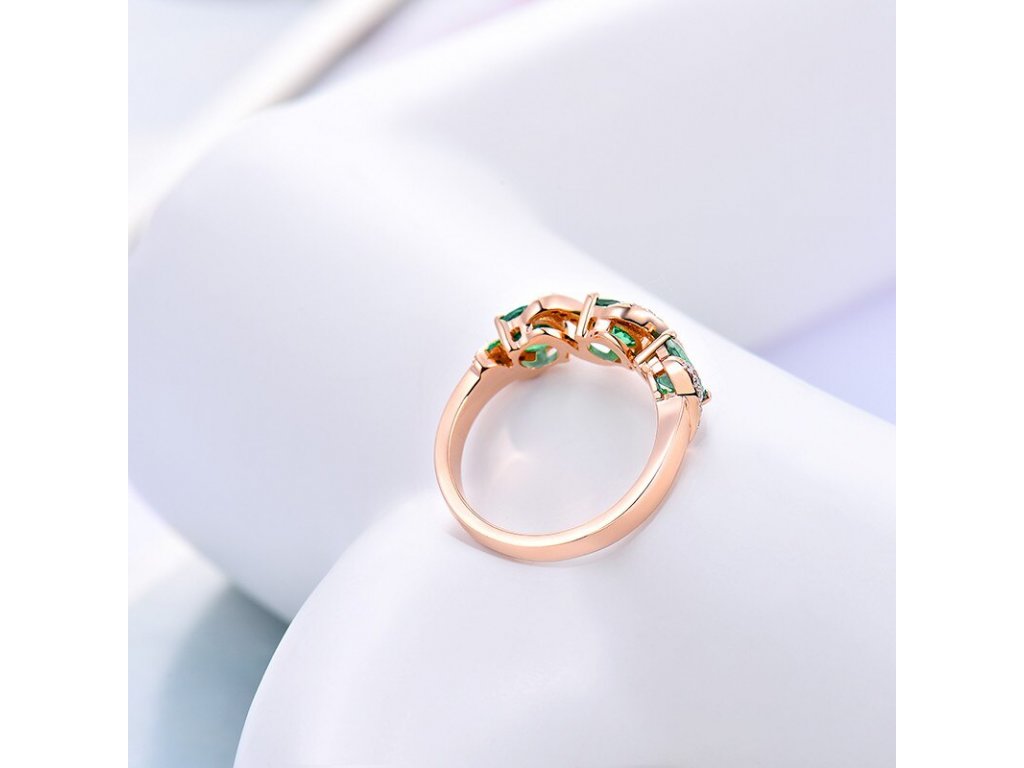 14K Rose Gold Diamond 1.63ct Tsavorite Ring