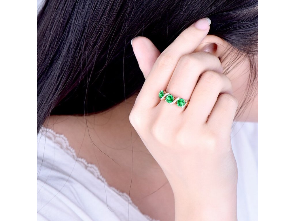 14K Rose Gold Diamond 1.63ct Tsavorite Ring