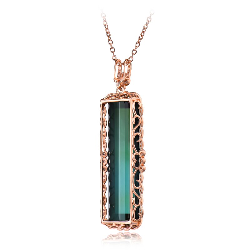 Přívěsek z 18kt růžového zlata s 23,29 ct zeleným turmalínem