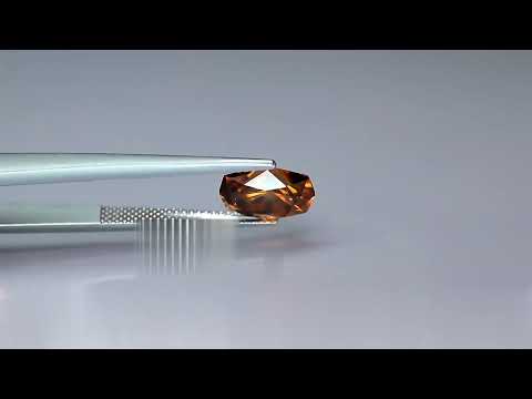 Natural brown zircon, 4.30 carats, fancy cut, VVS clarity, untreated, with gemological certificate
