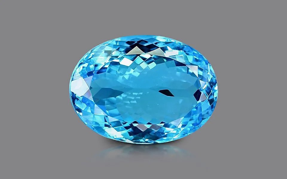 Natural Swiss Blue Topaz 43.41 ct – Oval Cut, Certified