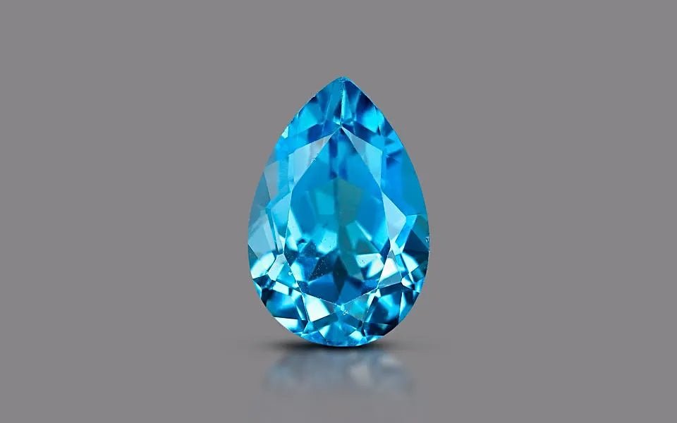 Natural Swiss Blue Topaz 7.30 ct – Pear Cut, Certified