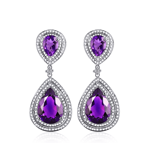 Purple Gemstone Earrings - SOSNA Gems