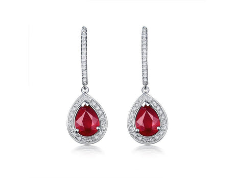 Red Gemstone Earrings - SOSNA Gems
