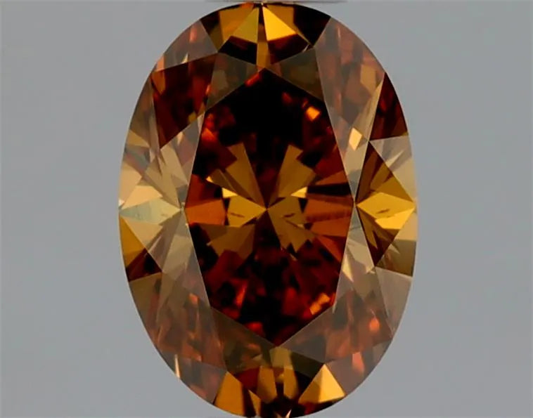 0.52ct Oval Natural Diamond (Colour Fancy Deep Orange, Clarity SI1, Cut GD, GIA Certified)