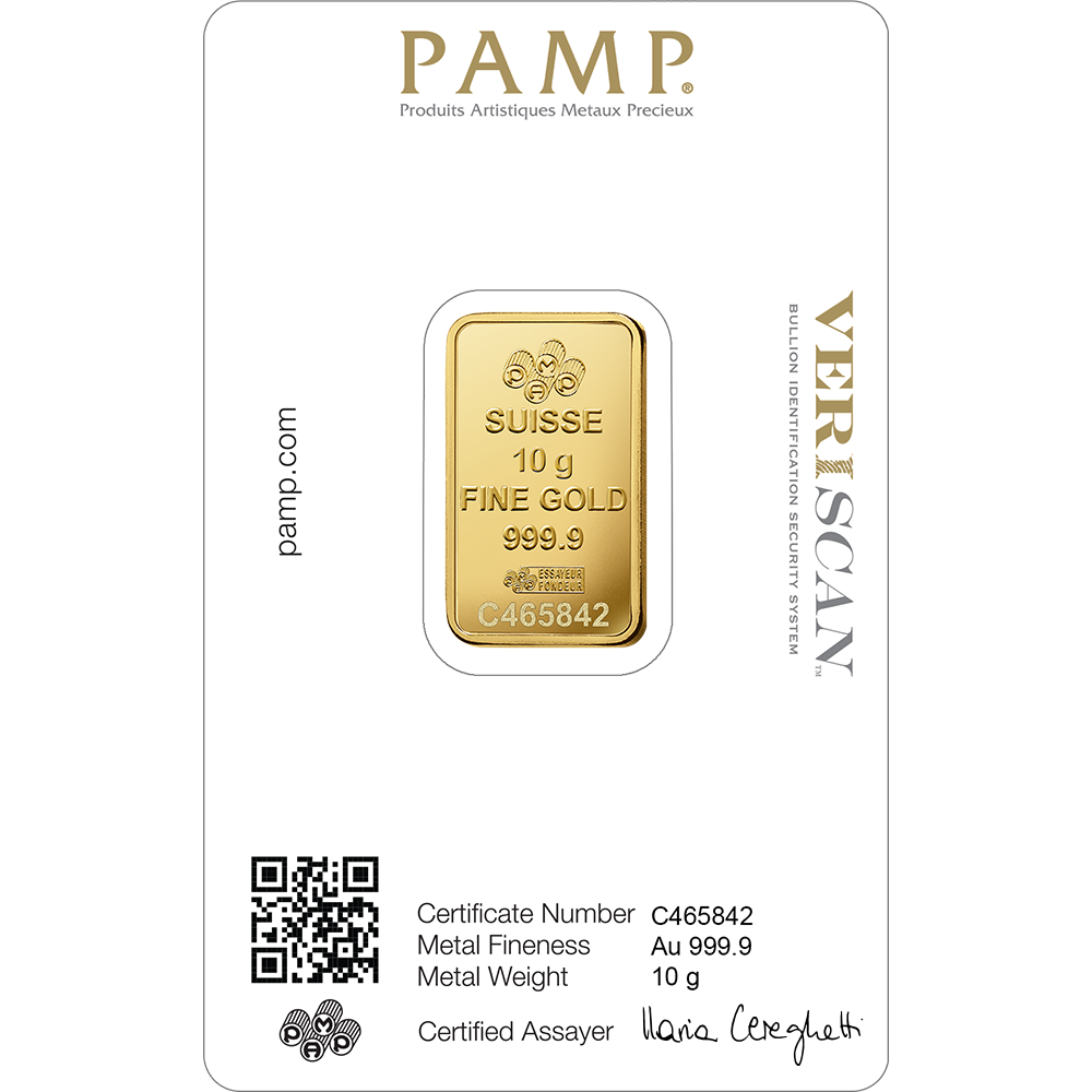10 g Gold Minted Bar – PAMP Suisse (Lady Fortuna)