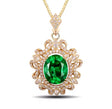14 Kt Yellow Gold Diamond 2.39 ct Emerald Pendant