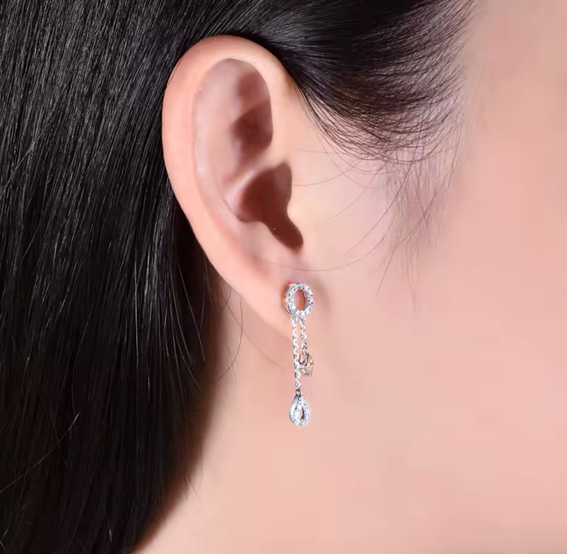 14K White Gold 0.52 ct Yellow Sapphire Earrings with Diamond