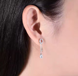 14K White Gold 0.52 ct Yellow Sapphire Earrings with Diamond