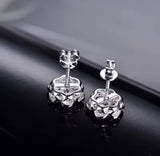 14K White Gold 0.60 ct Sapphire Earrings with Diamond
