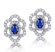 14K White Gold 0.62 ct Sapphire Earrings with Diamond