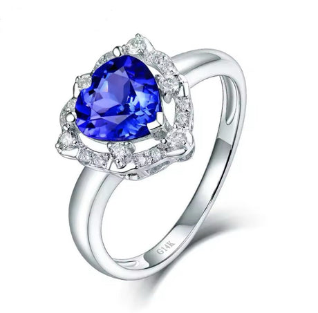 14k White Gold 1.23 ct Tanzanite Ring with Diamonds
