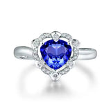 14k White Gold 1.23 ct Tanzanite Ring with Diamonds