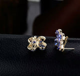 14K Yellow Gold 12.55 ct Tanzanite Earrings with Diamonds