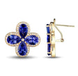 14K Yellow Gold 12.55 ct Tanzanite Earrings with Diamonds