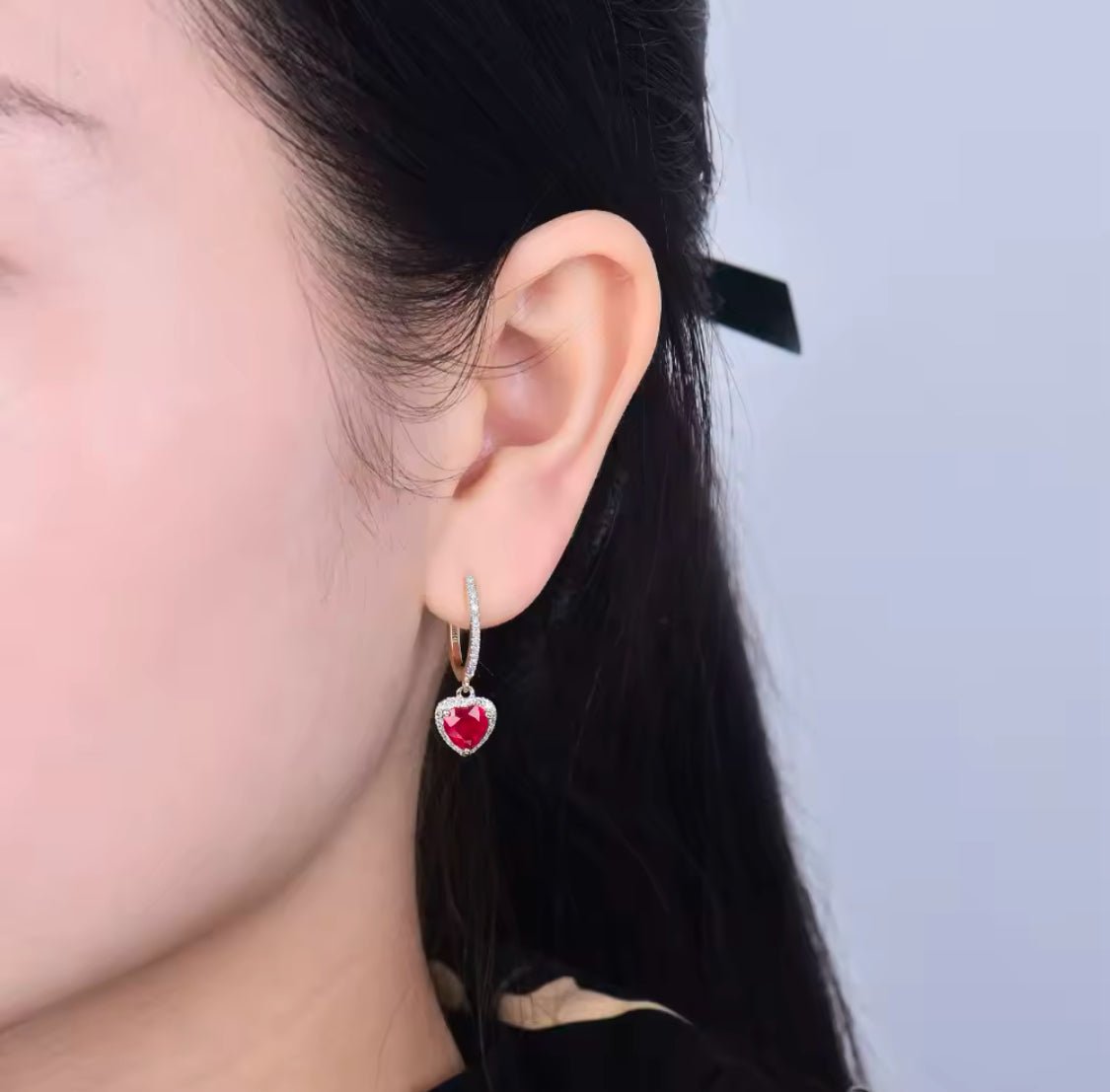 14K Yellow Gold 3.88 ct Pink Ruby Earrings with Natural Diamonds