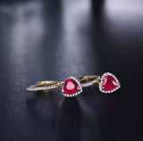 14K Yellow Gold 3.88 ct Pink Ruby Earrings with Natural Diamonds