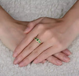 14K Yellow Gold Diamond 1.08 ct Tsavorite Ring