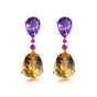 14Kt Gold 28.78 ct Citrine & Amethyst Earrings