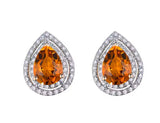 14Kt Gold Diamond 1.95 ct Citrine Earrings