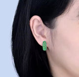 14Kt Gold Diamond 2.00 ct Emerald Earrings