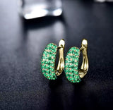 14Kt Gold Diamond 2.00 ct Emerald Earrings