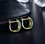 14Kt Gold Diamond 2.00 ct Emerald Earrings