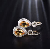 14Kt Gold Diamond 8.15 ct Citrine Earrings