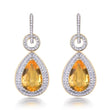 14Kt Gold Diamond 8.15 ct Citrine Earrings