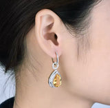 14Kt Gold Diamond 8.15 ct Citrine Earrings
