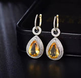 14Kt Gold Diamond 8.15 ct Citrine Earrings