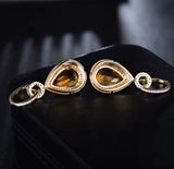 14Kt Gold Diamond 8.15 ct Citrine Earrings