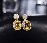 14Kt Gold Diamond 8.99 ct Citrine Earrings