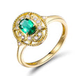 14Kt Gold Natural Diamond & 0.52 ct Emerald Ring