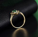 14Kt Gold Natural Diamond & 0.52 ct Emerald Ring