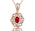 14Kt Rose Gold 0.52 ct Ruby Pendant with Diamonds