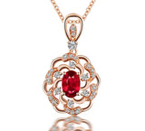 14Kt Rose Gold 0.52 ct Ruby Pendant with Diamonds