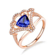 14Kt Rose Gold 0.92 ct Tanzanite Ring with Diamonds