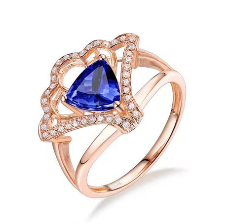 14Kt Rose Gold 0.92 ct Tanzanite Ring with Diamonds