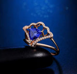 14Kt Rose Gold 0.92 ct Tanzanite Ring with Diamonds