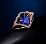 14Kt Rose Gold 0.92 ct Tanzanite Ring with Diamonds