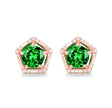 14Kt Rose - Gold 1.60 ct Tsavorite Earrings with Diamonds