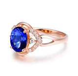 14Kt Rose Gold 1.70 ct Tanzanite Ring with Diamonds