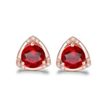 14kt Rose Gold 2.35 ct Ruby Earrings with Diamonds
