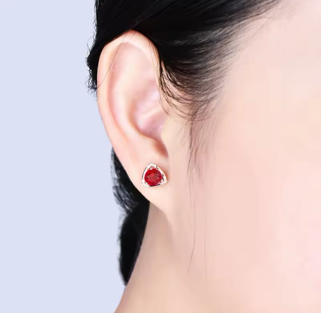 14kt Rose Gold 2.35 ct Ruby Earrings with Diamonds